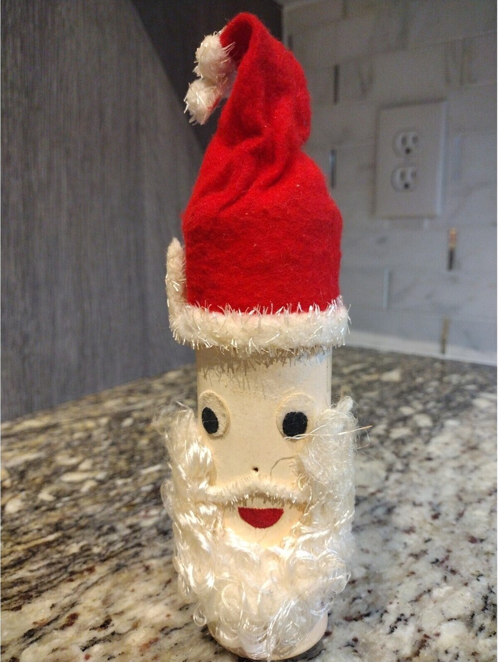 Rare Vintage Santa Christmas Dobbs Fifth Avenue Cylinder BOX Advertising 8" Tall